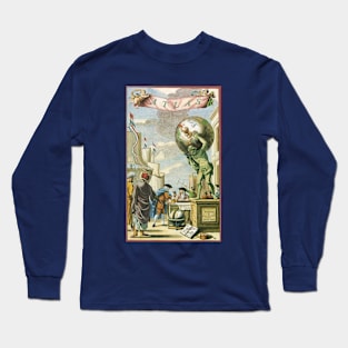 Vintage c. 1650 Atlas Frontispiece Long Sleeve T-Shirt